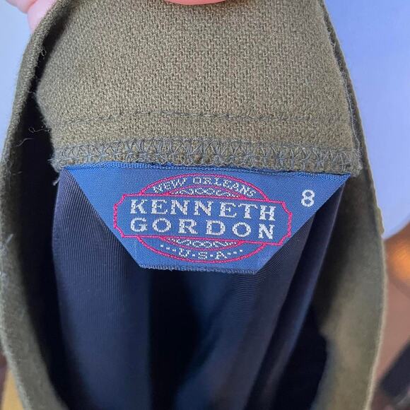 Vintage Moss Olive Green Wool Pencil Skirt - Picture 6 of 6